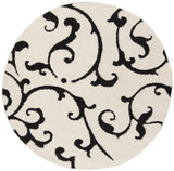 Safavieh Florida Shag 6'-7" x 6'-7" Rug in Ivory / Black