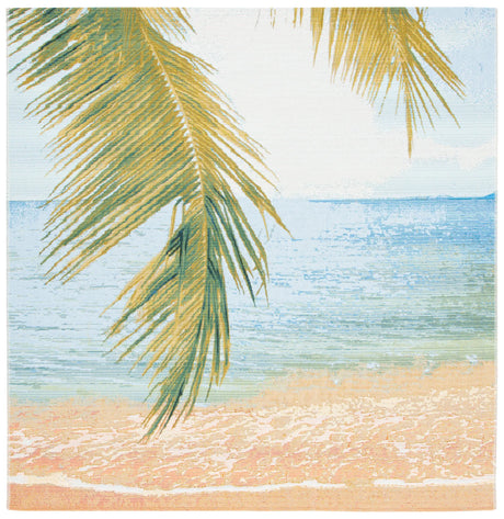 Safavieh Barbados 500 6'-6" x 6'-6" Rug in Gold / Blue