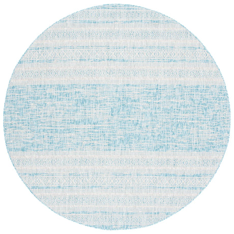 Safavieh Courtyard 6'-7" x 6'-7" Rug in Aqua / Grey