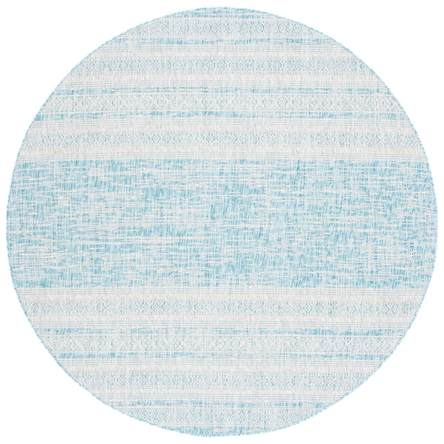 Safavieh Courtyard 6'-7" x 6'-7" Rug in Aqua / Grey