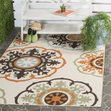 Safavieh Veranda 4'-0" x 5'-7" Rug in Cream / Terracotta