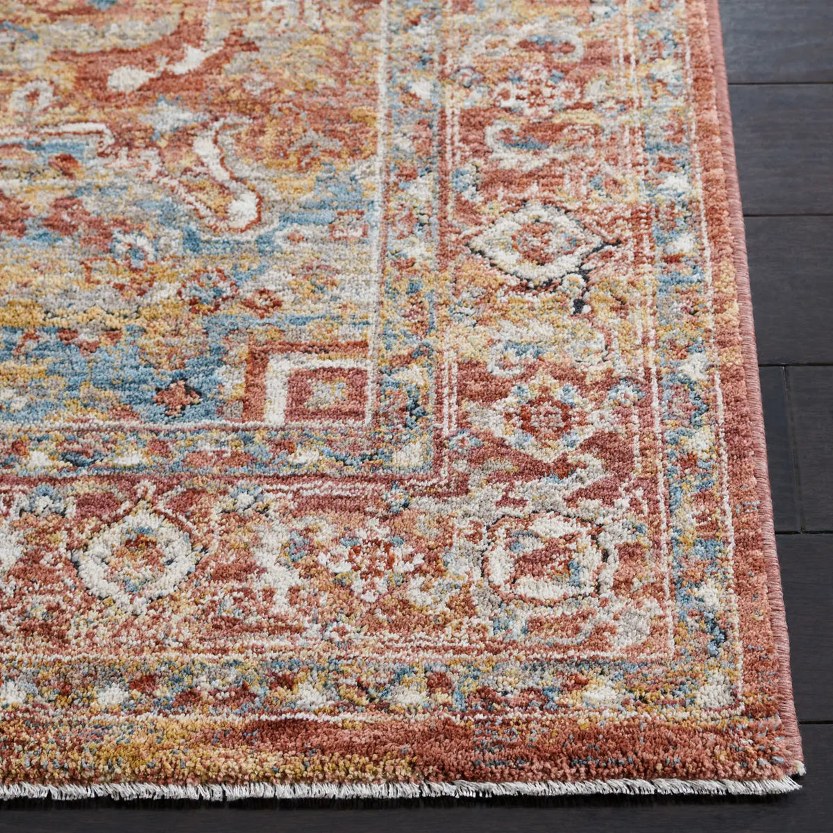 Safavieh Valencia 4'-0" x 6'-2" Rug in Rust / Beige Blue
