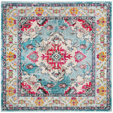 Safavieh Monaco 6'-7" x 6'-7" Rug in Light Blue / Fuchsia