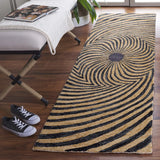 Safavieh Metro 2'-3" x 9'-0" Rug in Black / Gold