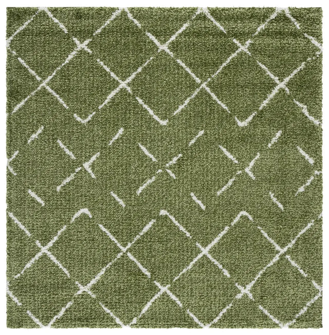 Safavieh Arizona Shag 6'-7" x 6'-7" Rug in Green / Ivory