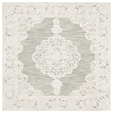 Safavieh Micro-Loop 5'-0" x 5'-0" Rug in Grey / Ivory