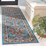 Safavieh Riviera 2'-2" x 9'-0" Rug in Blue / Black