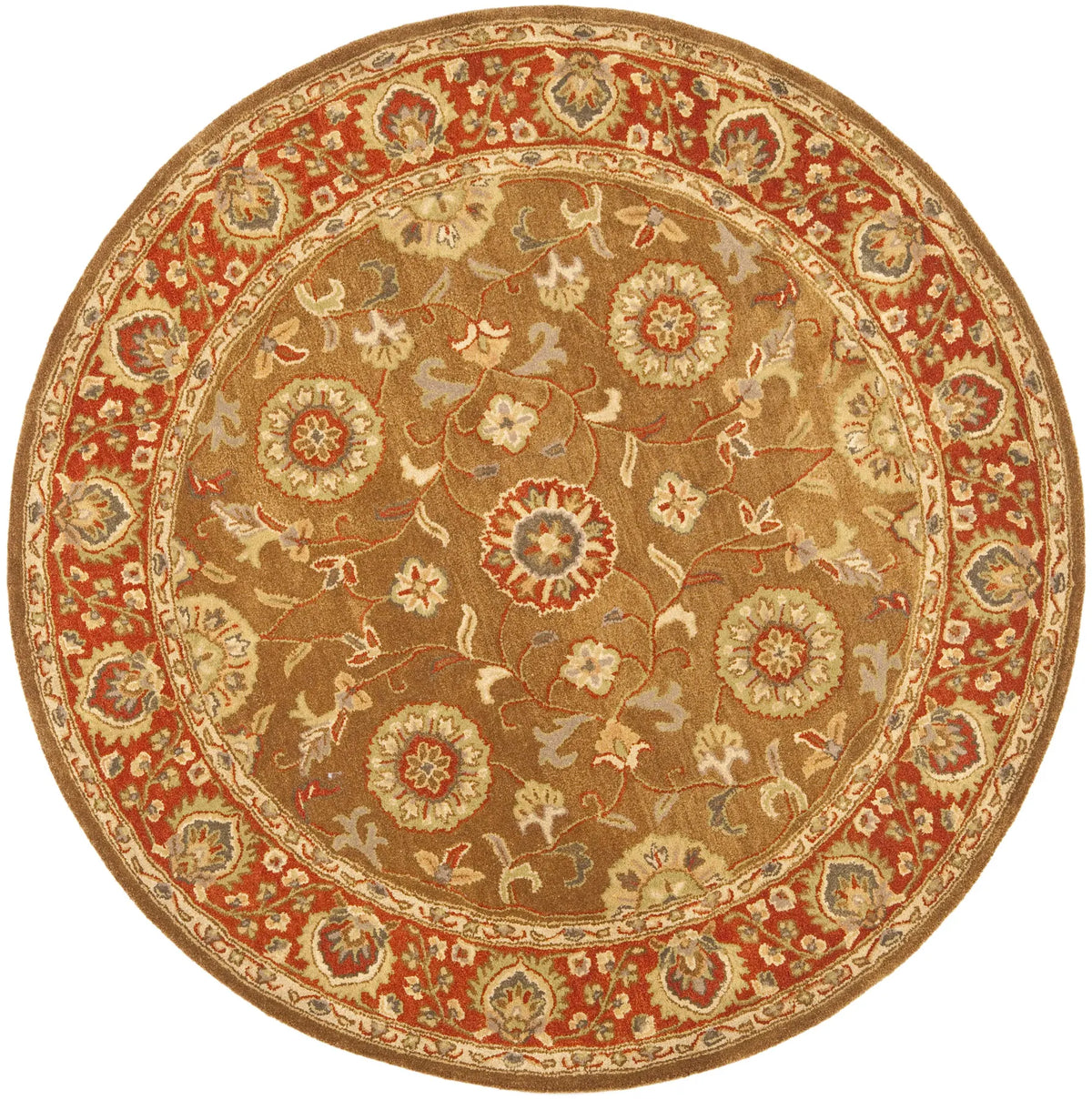 Safavieh Heritage 6'-0" x 6'-0" Rug in Beige / Rust