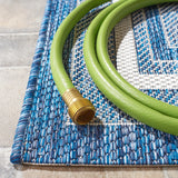 Safavieh Courtyard 4'-0" x 5'-7" Rug in Ivory / Navy