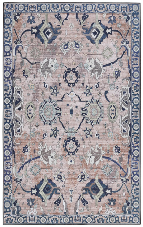 Safavieh Tucson 4'-0" x 6'-0" Rug in Light Blue / Navy