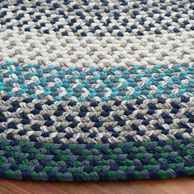 Safavieh Braided 5'-0" x 5'-0" Rug in Teal / Multi