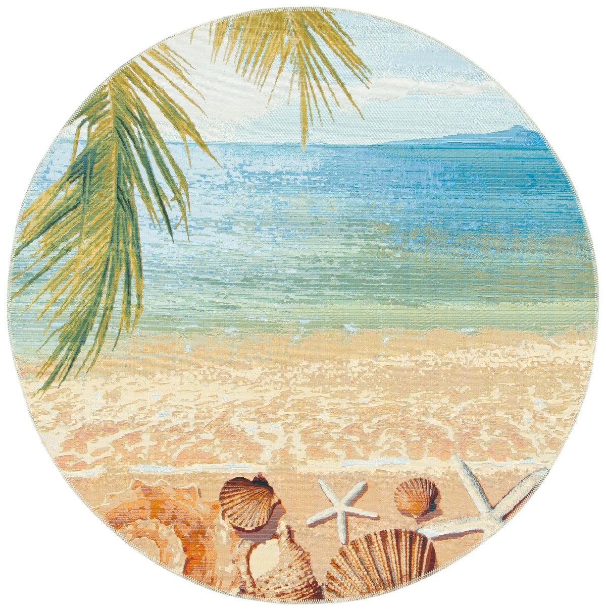 Safavieh Barbados 500 5'-3" x 5'-3" Rug in Gold / Blue