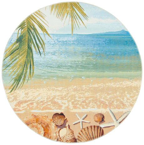 Safavieh Barbados 500 5'-3" x 5'-3" Rug in Gold / Blue