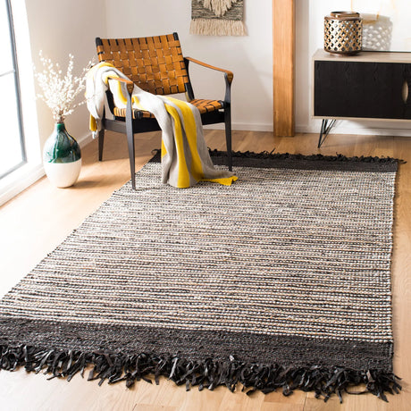 Safavieh Vintage Leather 5'-0" x 8'-0" Rug in Dark Brown / Multi
