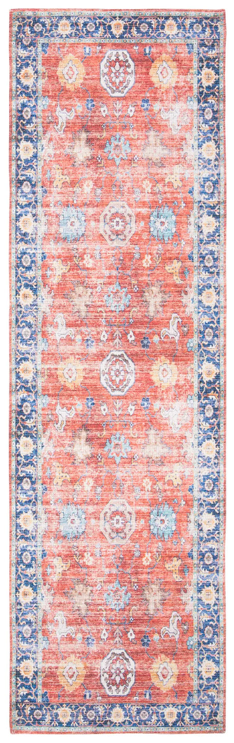 Safavieh Saffron 2'-3" x 8'-0" Rug in Rust / Navy