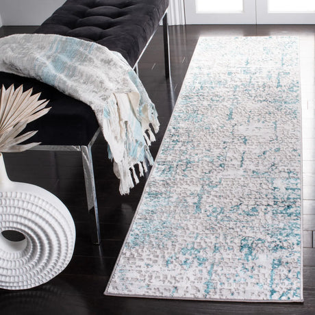 Safavieh Amelia 2'-0" x 8'-0" Rug in Grey / Turquoise