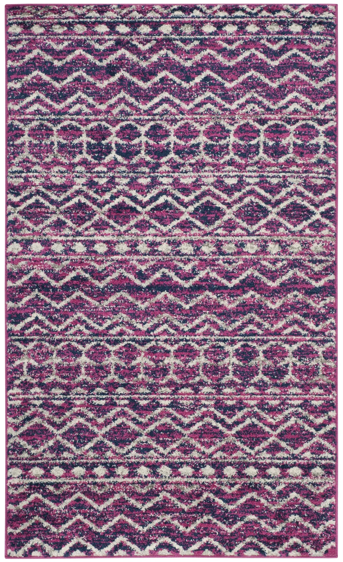 Safavieh Madison 3'-0" x 5'-0" Rug in Fuchsia / Navy