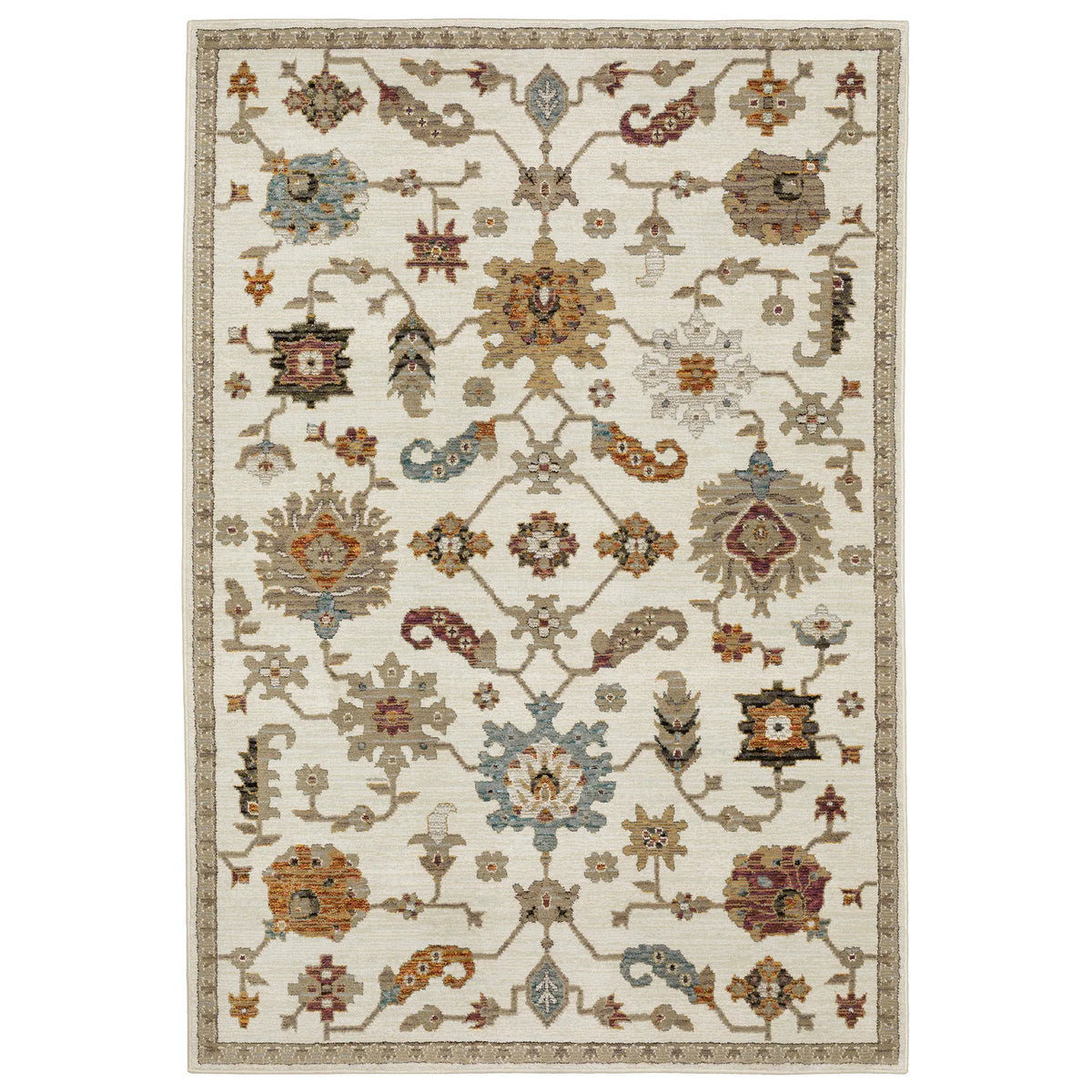 Oriental Weavers Sphinx Andorra 2419B Ivory/Multi Rugs - main flat