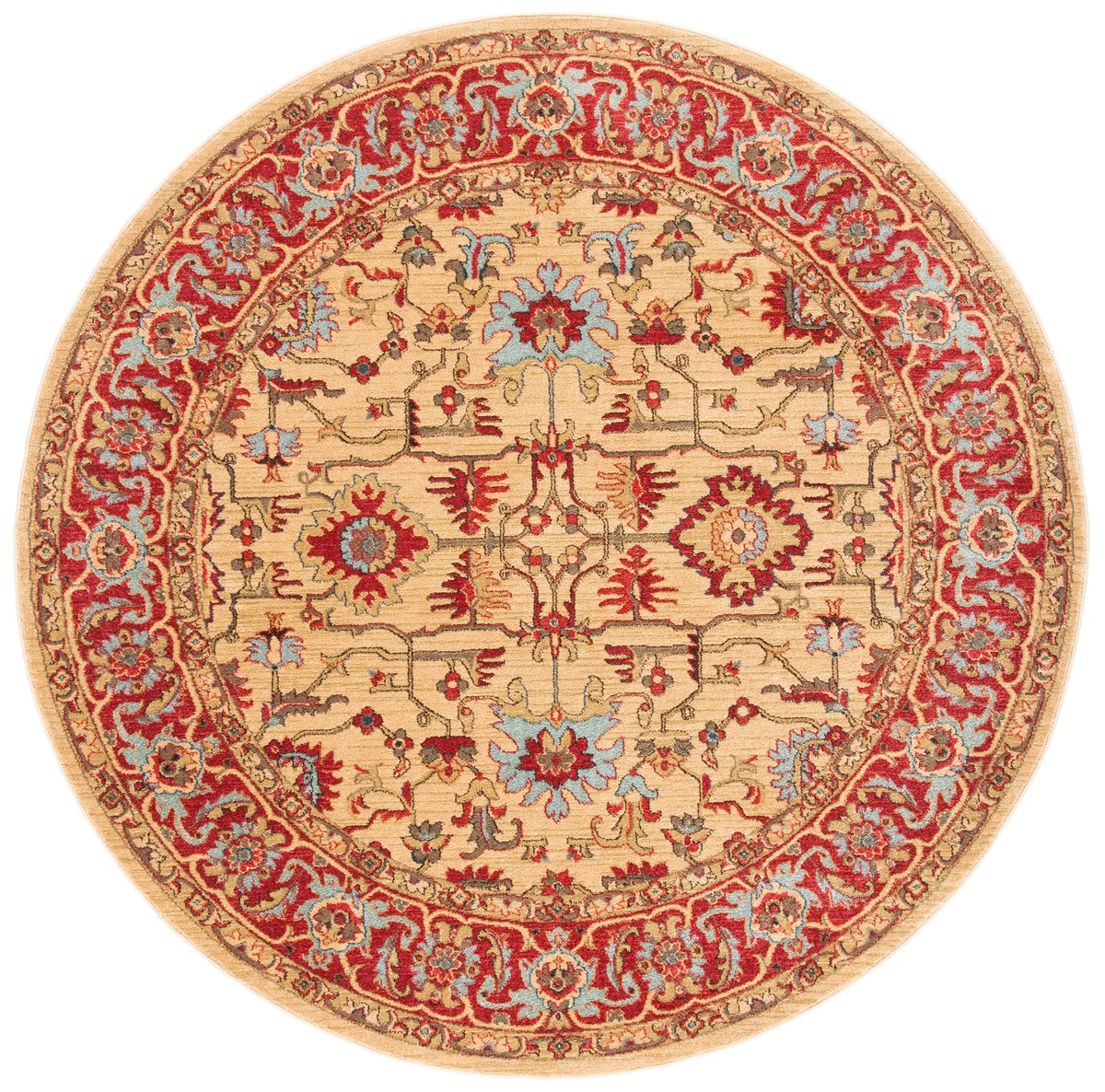Safavieh Mahal 6'-7" x 6'-7" Rug in Beige / Red