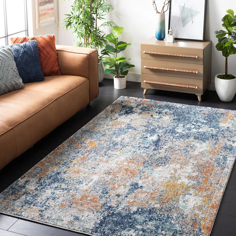 Safavieh Aston 4'-0" x 6'-0" Rug in Navy / Gold