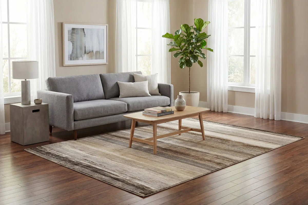 Dynamic Rugs Eclipse 63351 Power Loomed Modern Beige/Brown/Grey Rug - Room