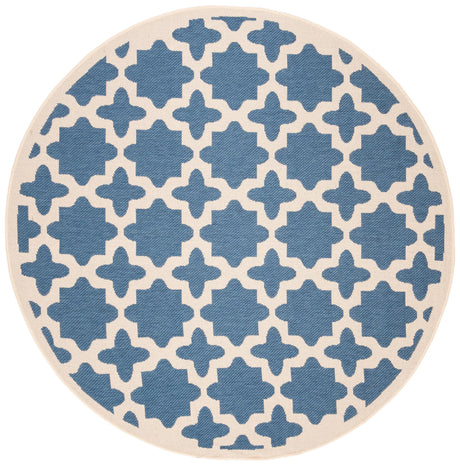 Safavieh Courtyard 5'-3" x 5'-3" Rug in Blue / Beige