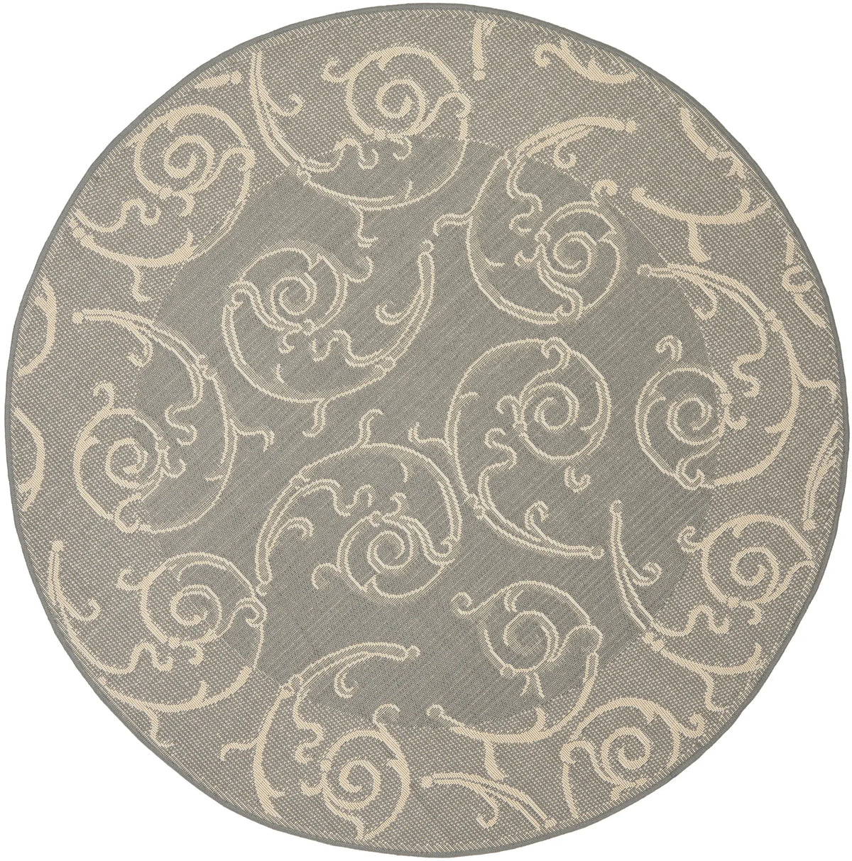 Safavieh Courtyard 5'-3" x 5'-3" Rug in Grey / Natural