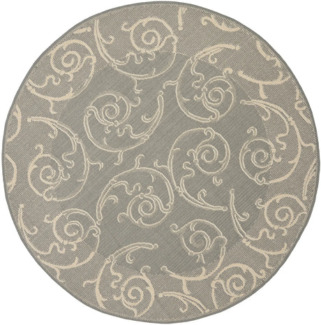 Safavieh Courtyard 5'-3" x 5'-3" Rug in Grey / Natural