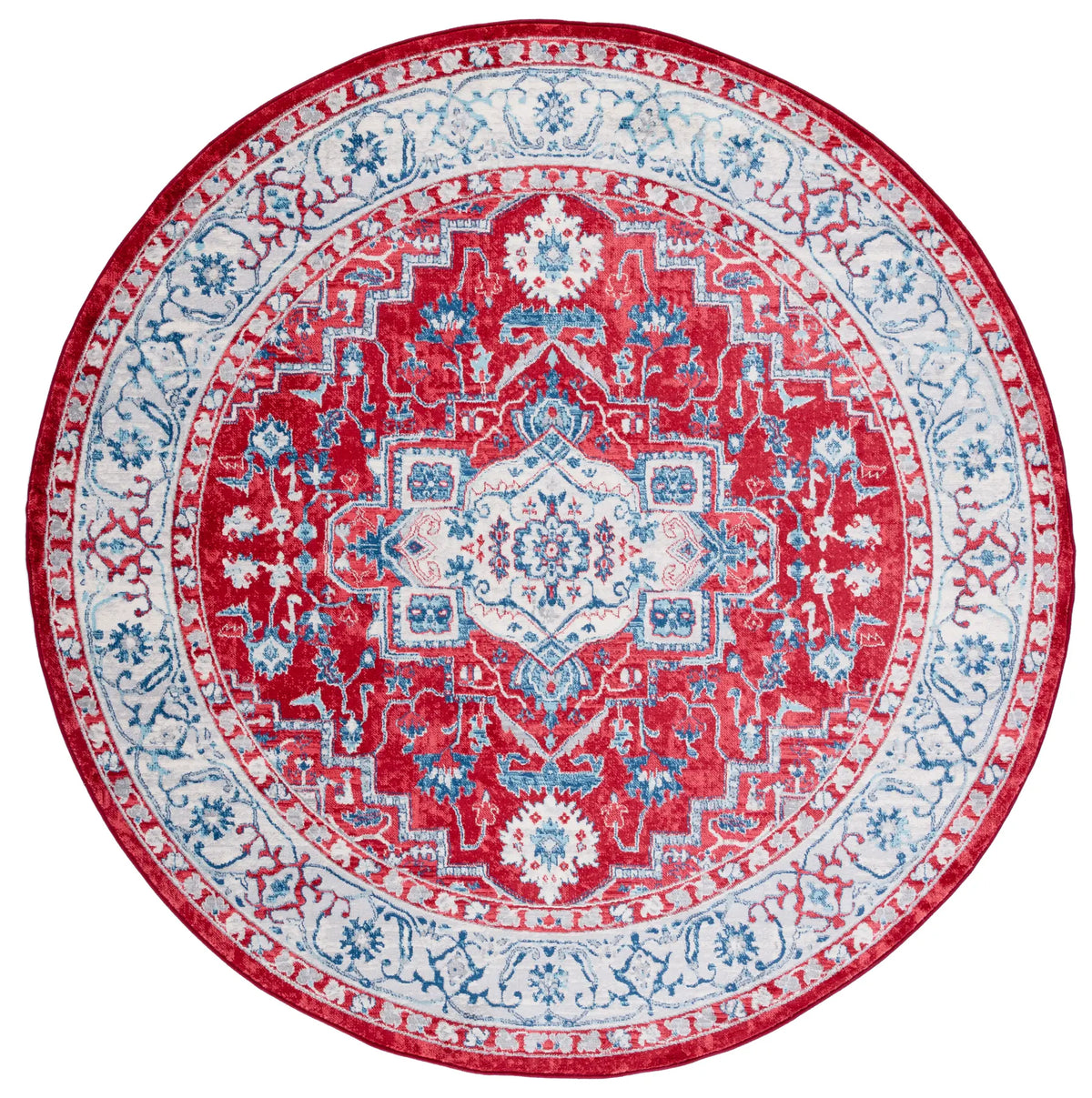 Safavieh Brentwood 6'-7" x 6'-7" Rug in Red / Beige