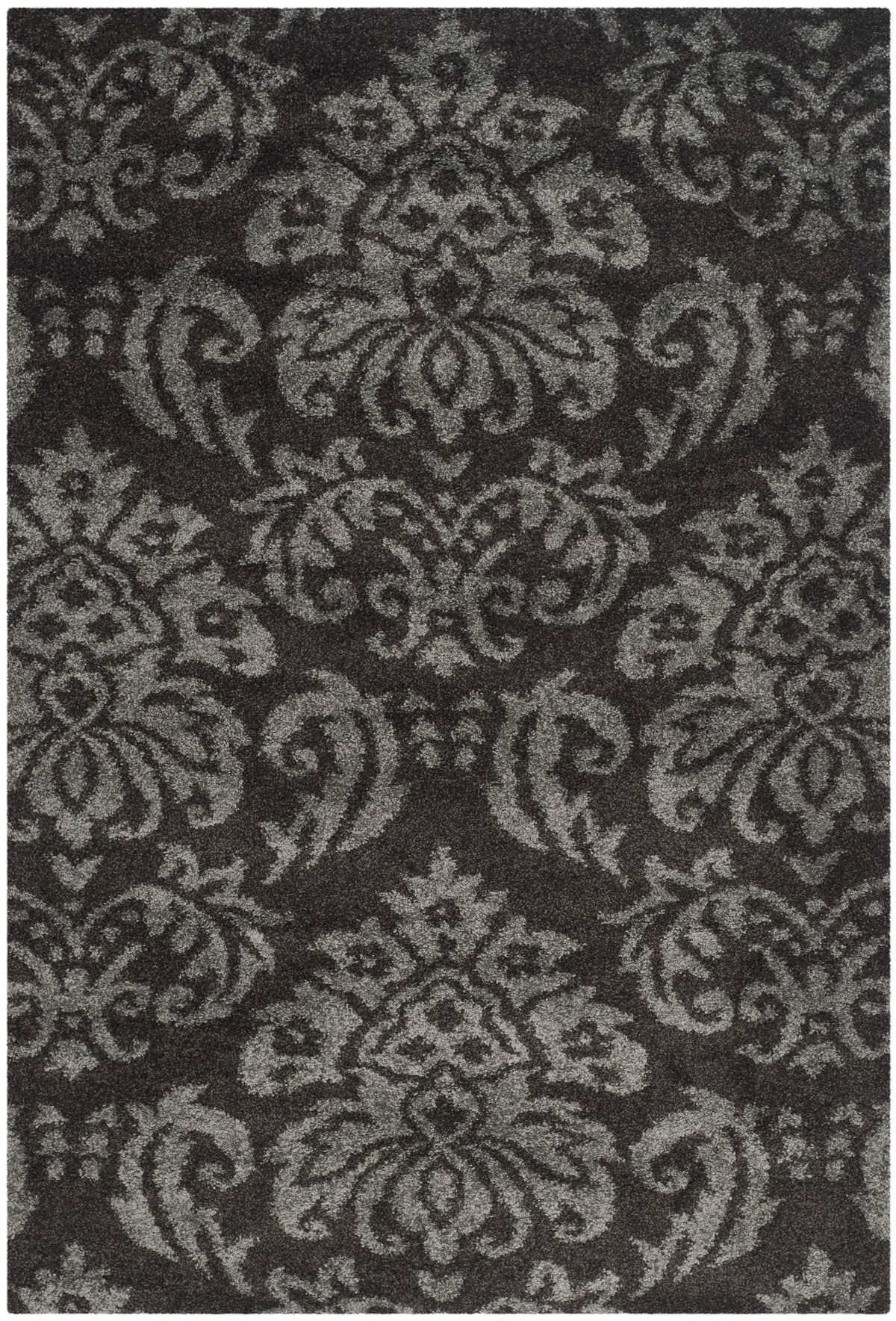 Safavieh Florida Shag 5'-3" x 7'-6" Rug in Dark Brown / Smoke