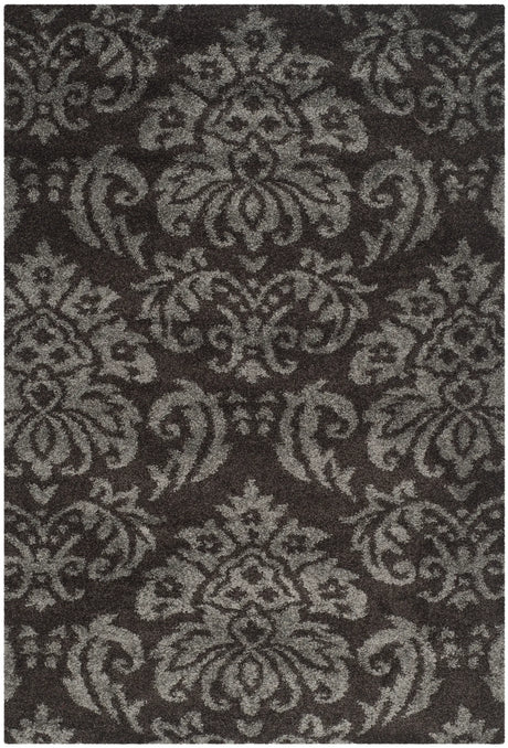 Safavieh Florida Shag 5'-3" x 7'-6" Rug in Dark Brown / Smoke