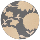 Safavieh Courtyard 5'-3" x 5'-3" Rug in Anthracite / Beige