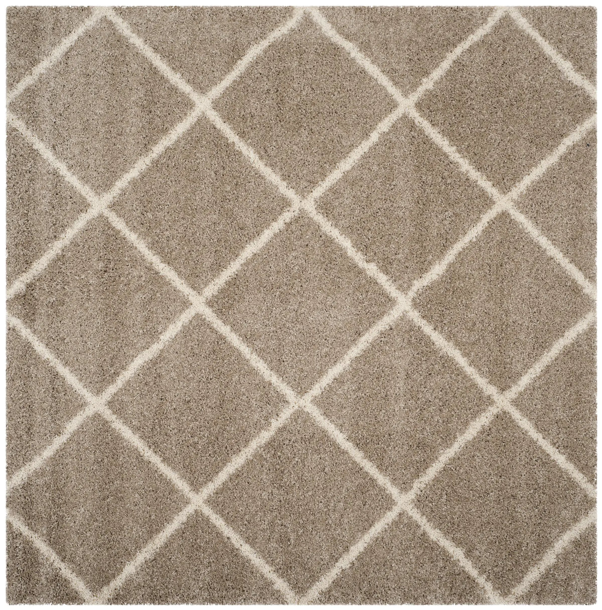 Safavieh Hudson Shag 7'-0" x 7'-0" Rug in Beige / Ivory