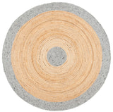 Safavieh Braided 5'-0" x 5'-0" Rug in Grey / Natural