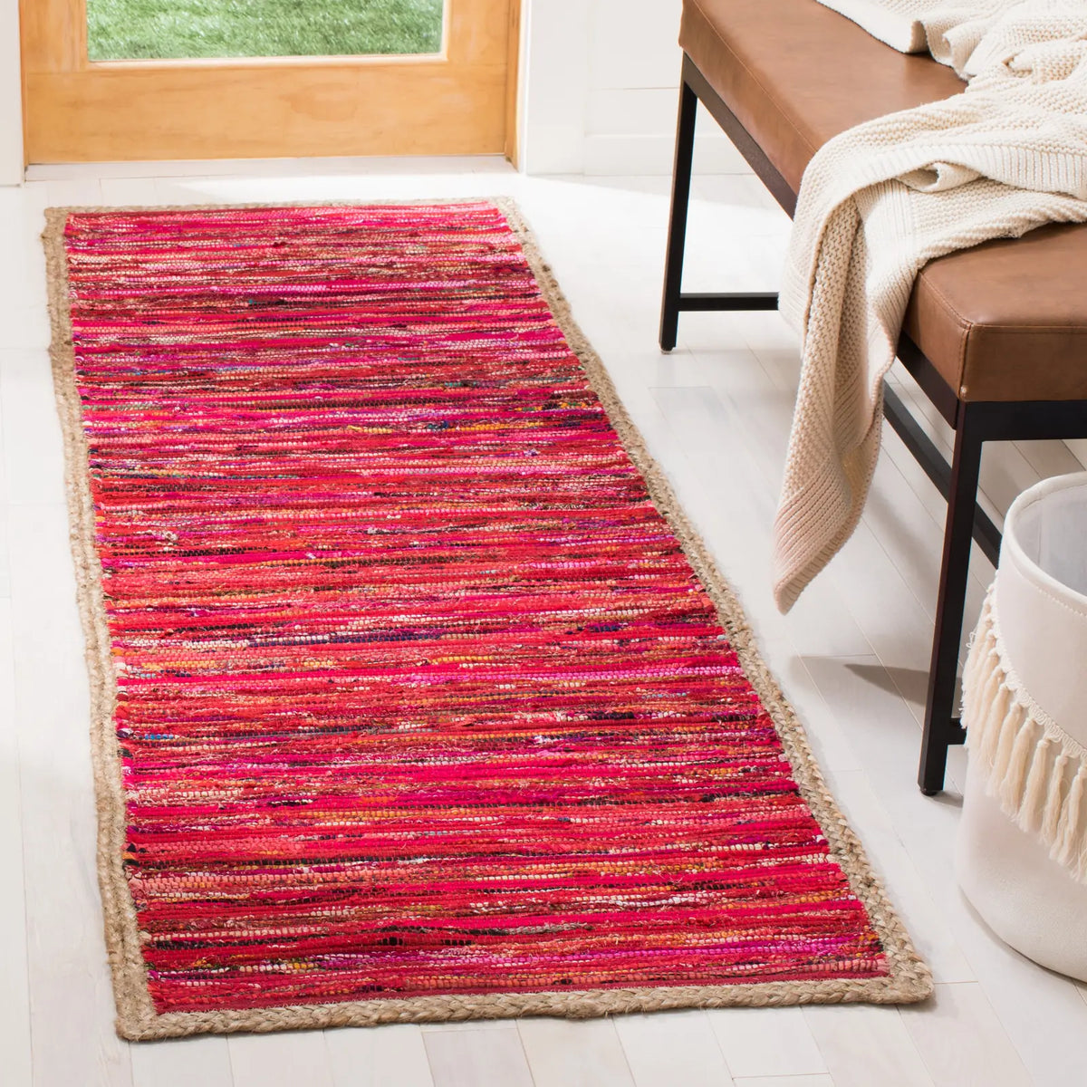 Safavieh Montauk 2'-3" x 7'-0" Rug in Red / Natural