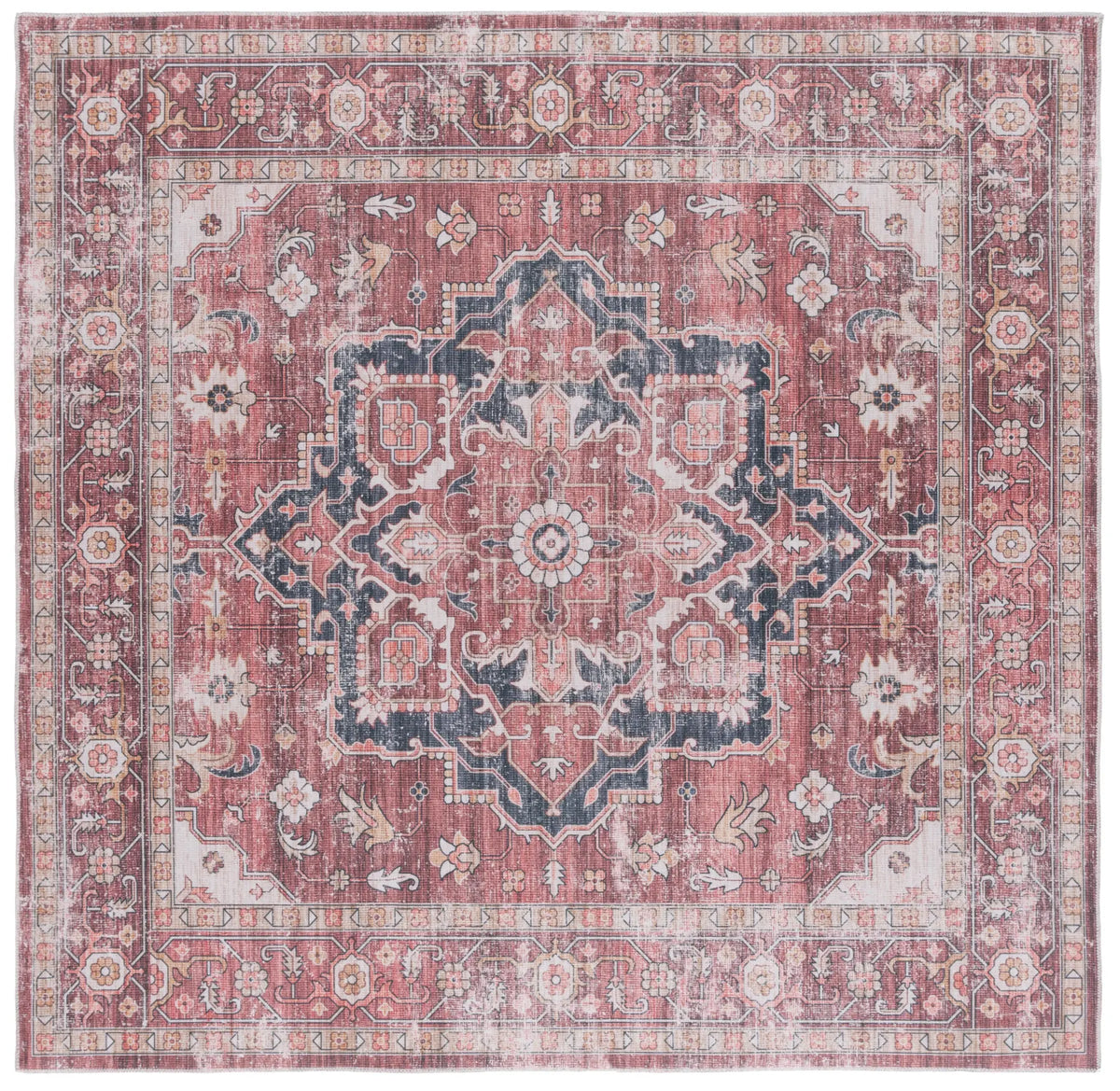 Safavieh Arizona 6'-0" x 6'-0" Rug in Dark Red / Beige