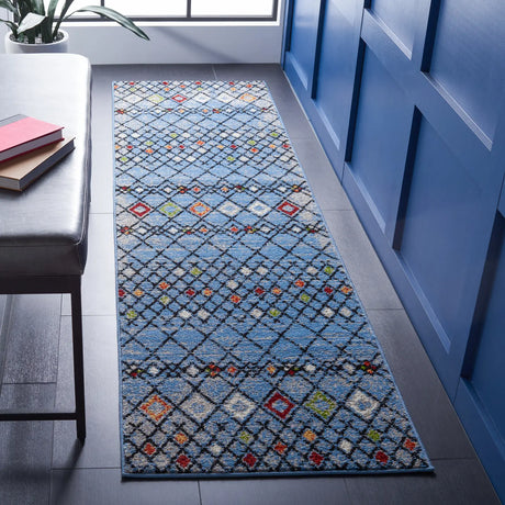 Safavieh Amsterdam 2'-3" x 8'-0" Rug in Blue / Ivory