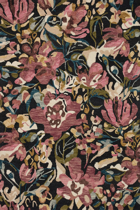 Loloi Belladonna Blm-01 Black/Berry Rug - main flat