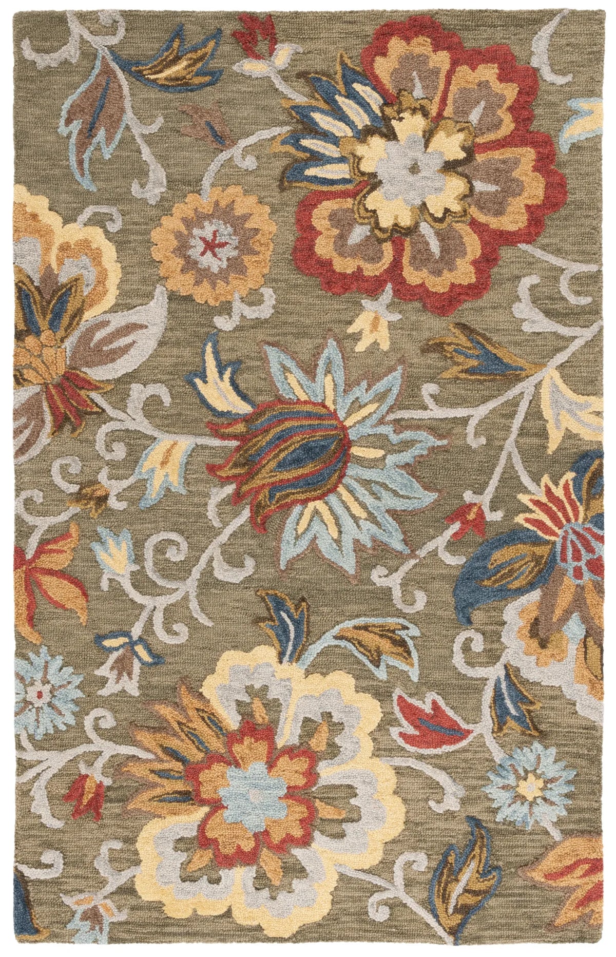 Safavieh Blossom 4'-0" x 6'-0" Rug in Green / Red