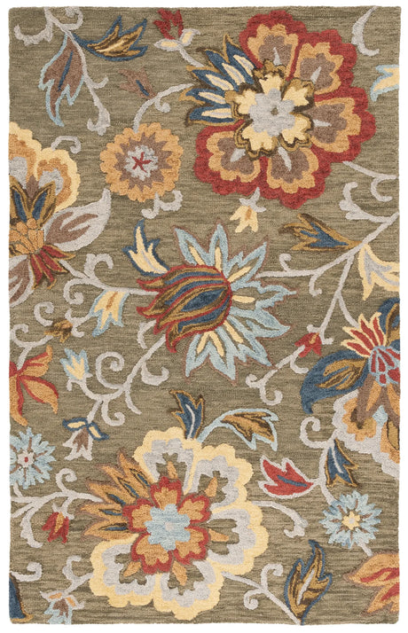 Safavieh Blossom 4'-0" x 6'-0" Rug in Green / Red
