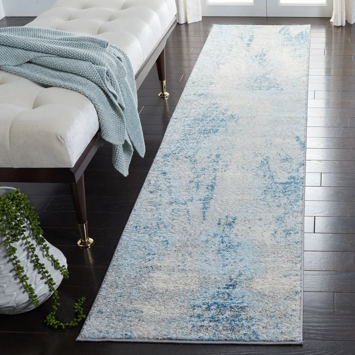 Safavieh Tulum 2'-0" x 11'-0" Rug in Grey / Blue