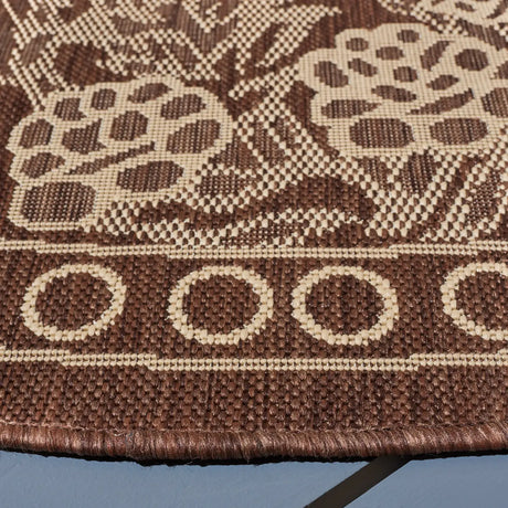 Safavieh Courtyard 5'-3" x 5'-3" Rug in Chocolate / Natural