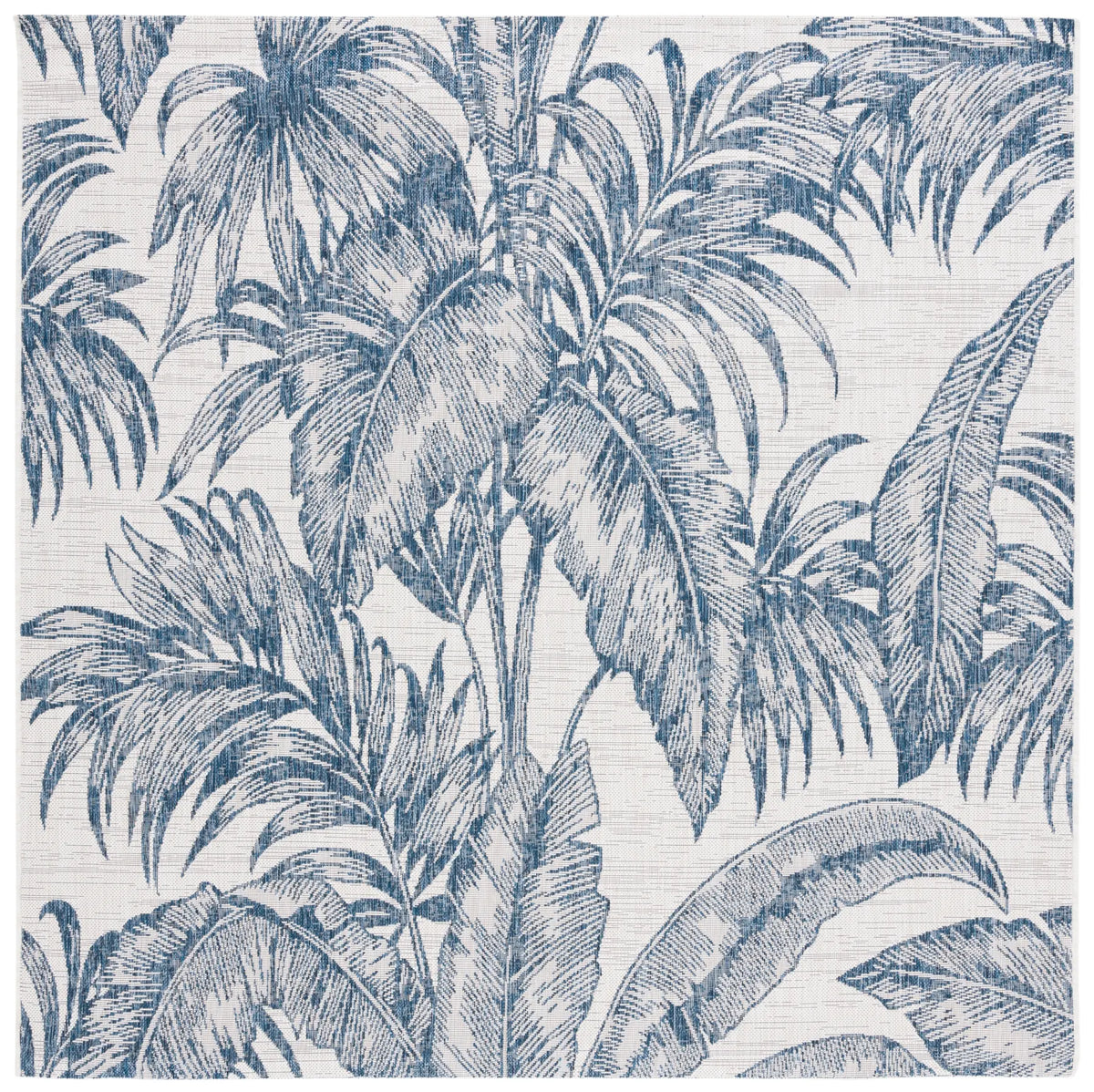 Safavieh Courtyard 6'-7" x 6'-7" Rug in Ivory / Navy
