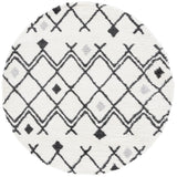 Safavieh Berber Shag 6'-7" x 6'-7" Rug in Ivory / Dark Grey