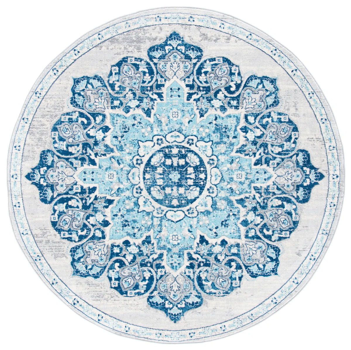 Safavieh Brentwood 5'-0" x 5'-0" Rug in Navy / Light Grey