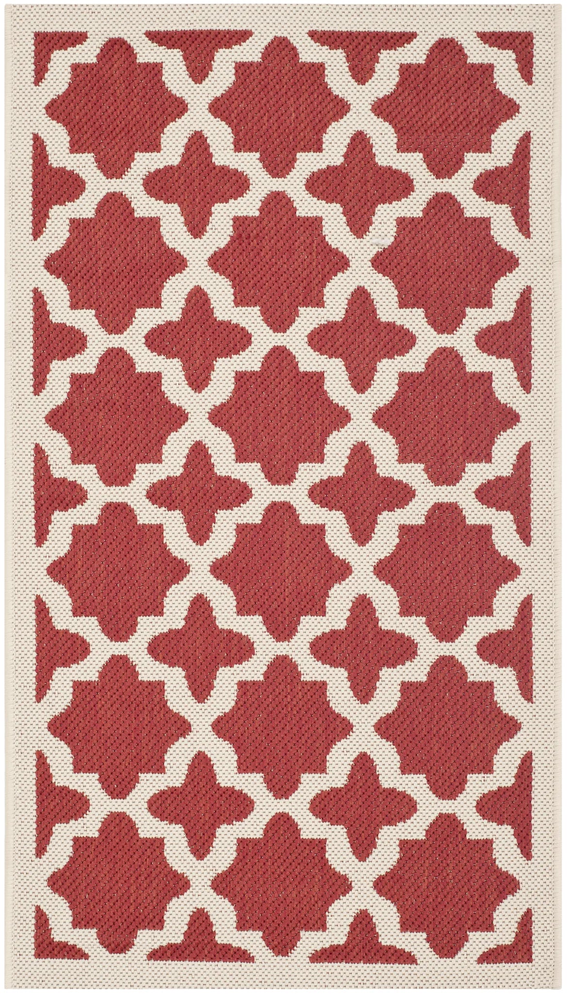 Safavieh Courtyard 2'-0" x 3'-7" Rug in Red / Bone