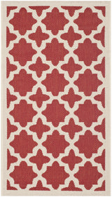 Safavieh Courtyard 2'-0" x 3'-7" Rug in Red / Bone