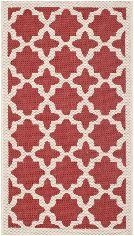 Safavieh Courtyard 2'-0" x 3'-7" Rug in Red / Bone