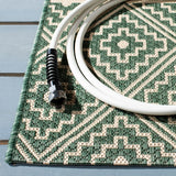 Safavieh Courtyard 4'-0" x 5'-7" Rug in Dark Green / Beige