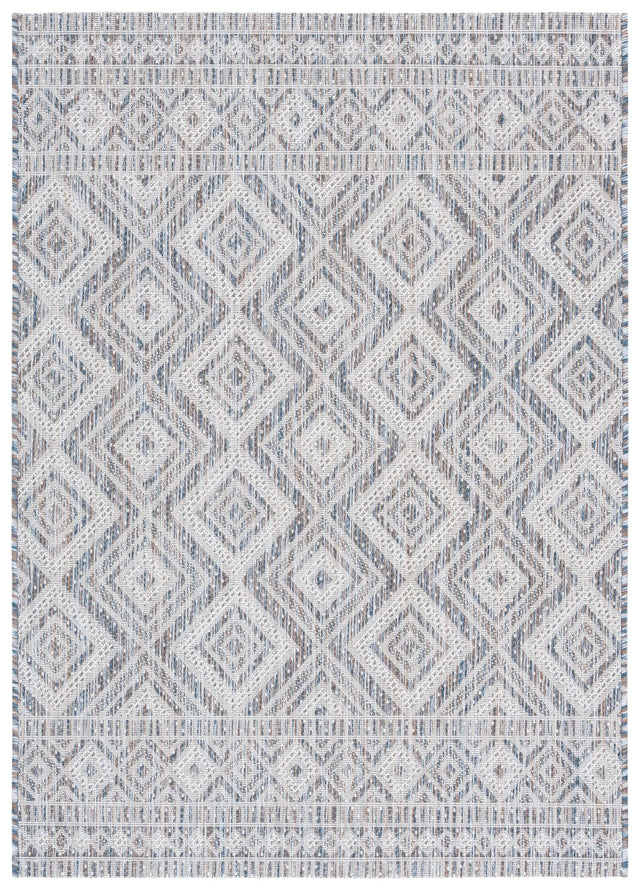 Safavieh Courtyard 4'-0" x 5'-7" Rug in Ivory Blue / Beige